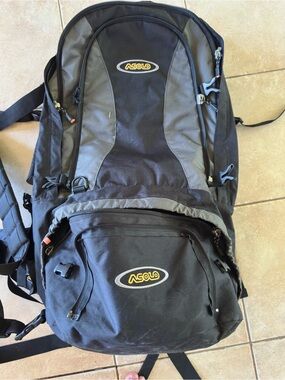 Asolo Black and Gray Men's Hiking Backpack with Front Pocket